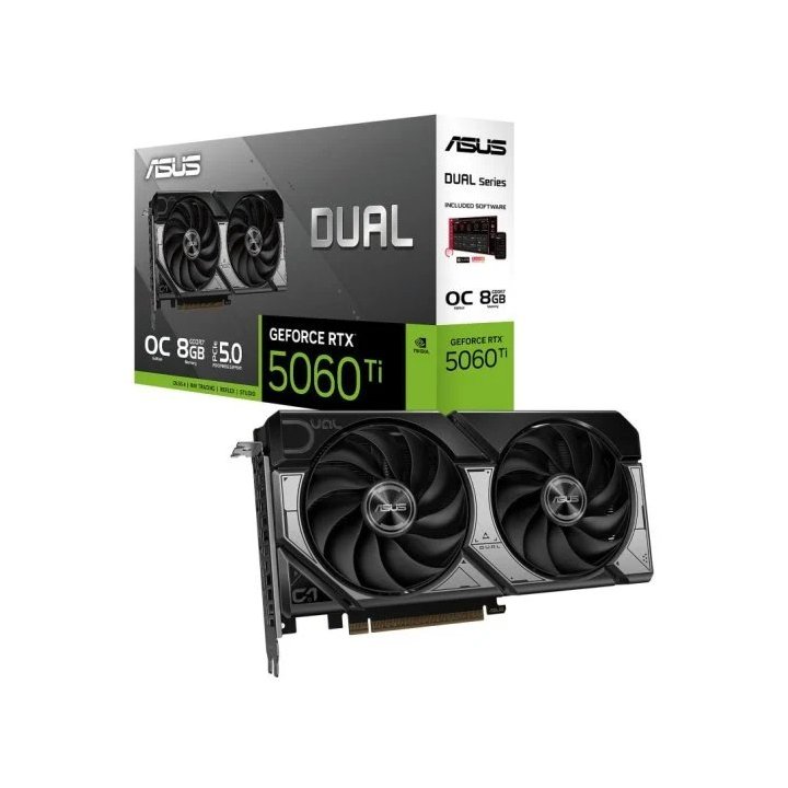 Vga Asus Dual Rtx 5060 Ti Oc 8gb Gddr7 3xdp 1xhdmi Cuda 4608 128bit 550w