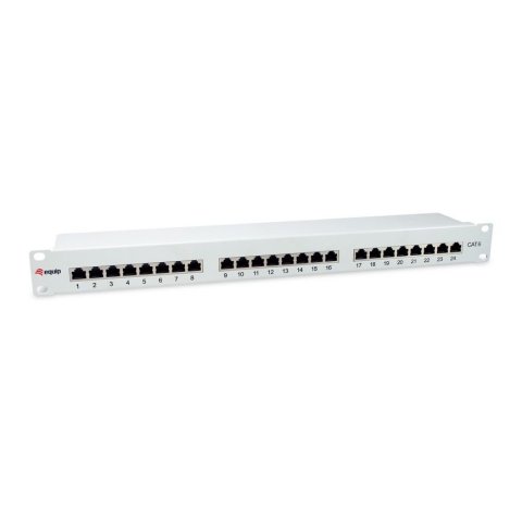 Patch Panel 24 Puertos Categoria 6 Apantallado Color Gris Claro