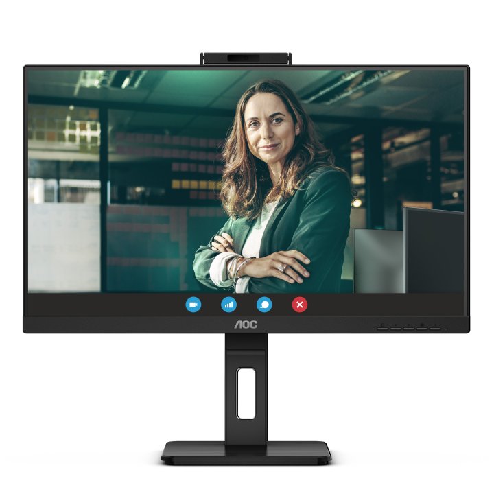 Monitor 24" Dp Hdmi Aoc 24p3qw Ips Fhd 1ms 75hz 2x5w Webcam Hub Usb Vesa 100x100 Negro