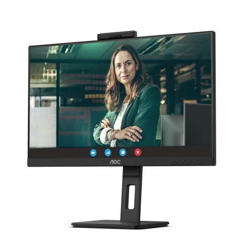 Monitor 24" Dp Hdmi Aoc 24p3qw Ips Fhd 1ms 75hz 2x5w Webcam Hub Usb Vesa 100x100 Negro