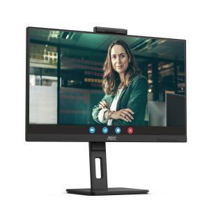 Monitor 24" Dp Hdmi Aoc 24p3qw Ips Fhd 1ms 75hz 2x5w Webcam Hub Usb Vesa 100x100 Negro 2