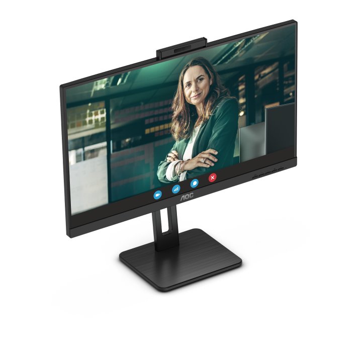 Monitor 24" Dp Hdmi Aoc 24p3qw Ips Fhd 1ms 75hz 2x5w Webcam Hub Usb Vesa 100x100 Negro