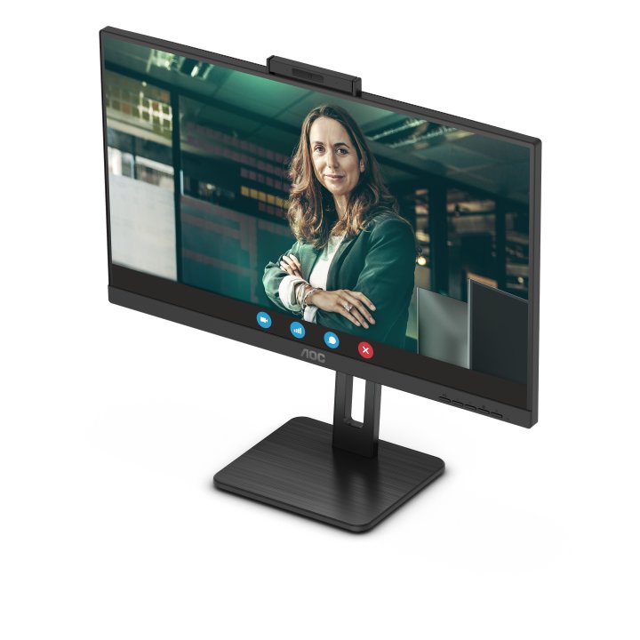Monitor 24" Dp Hdmi Aoc 24p3qw Ips Fhd 1ms 75hz 2x5w Webcam Hub Usb Vesa 100x100 Negro