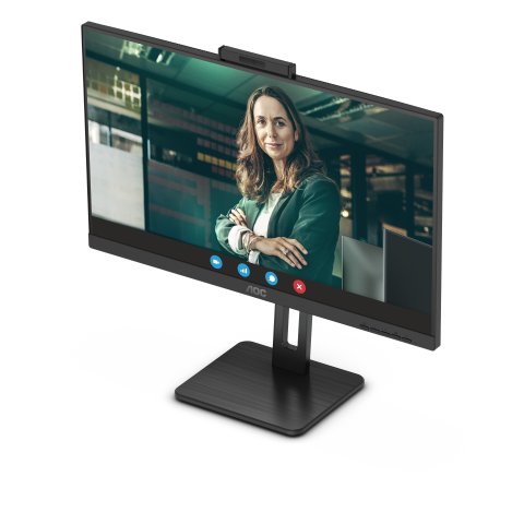 Monitor 24" Dp Hdmi Aoc 24p3qw Ips Fhd 1ms 75hz 2x5w Webcam Hub Usb Vesa 100x100 Negro
