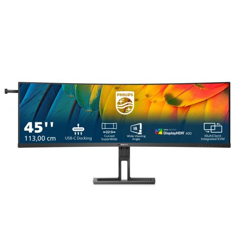 Monitor 45" Curvo Usb-c Dp Hdmi Philips 45b1u6900c Va 5120x1440 75hz 4ms Vesa 2x5w Negro