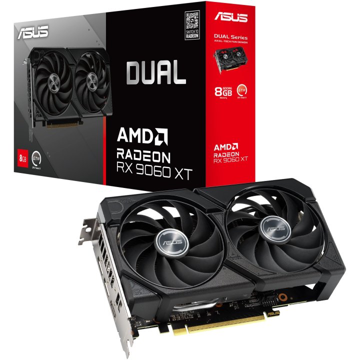 Vga Asus Amd Dual Rx 9060 Xt 8gb Gddr6 2xdp 1xhdmi Cuda 2048 128bit Dual Fan