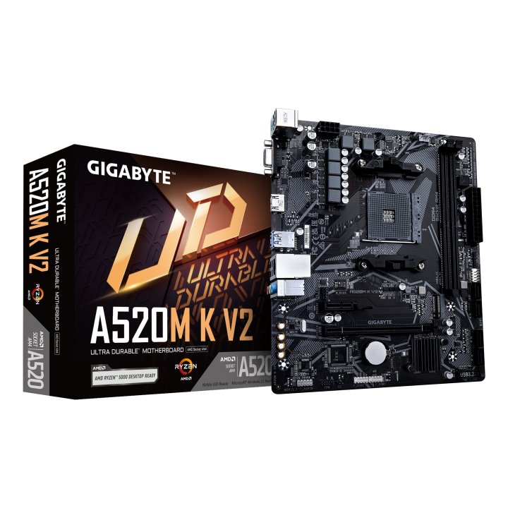 Pb Gigabyte A520m K V2 M-atx Skt Am5 2xddr4 3200mhz Hdmi Vga Lan M.2