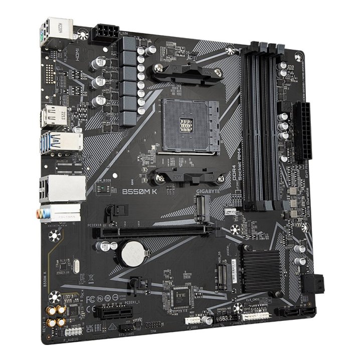 Pb Gigabyte B550m K M-atx Skt Am4 4xddr4 3200mhz Hdmi Displayport Lan M.2