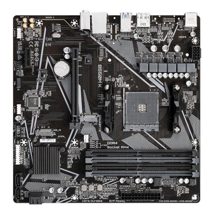 Pb Gigabyte B550m K M-atx Skt Am4 4xddr4 3200mhz Hdmi Displayport Lan M.2