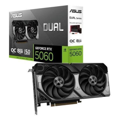 Vga Asus Geforce Dual Rtx 5060 Oc 8gb Gddr7 3xdp 1xhdmi Cuda 3840 128bit Doble Fan