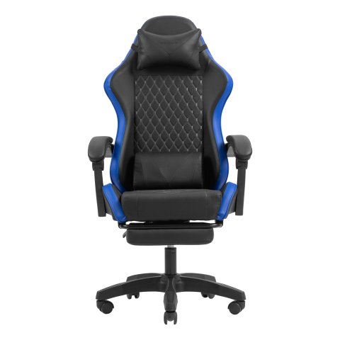 Silla Gamer Mars Gaming Mgcxbbl Negra Y Azul Reclinable Reposabrazos Ajustable Reposapies Cojines