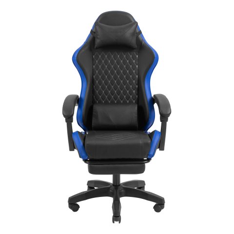 Silla Gamer Mars Gaming Mgcxbbl Negra Y Azul Reclinable Reposabrazos Ajustable Reposapies Cojines