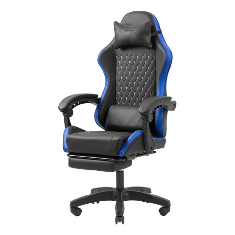 Silla Gamer Mars Gaming Mgcxbbl Negra Y Azul Reclinable Reposabrazos Ajustable Reposapies Cojines