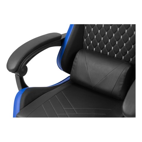 Silla Gamer Mars Gaming Mgcxbbl Negra Y Azul Reclinable Reposabrazos Ajustable Reposapies Cojines
