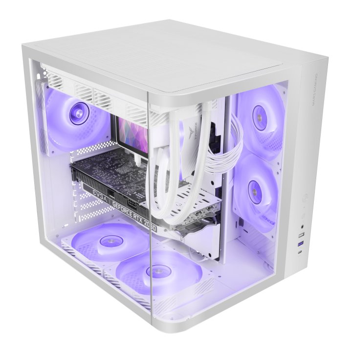 Caja Atx Semitorre Mars Gaming Mccurv Blanco Cristal Templado Continuo Gpu Max. 334mm 1x3.5 2x2.5 