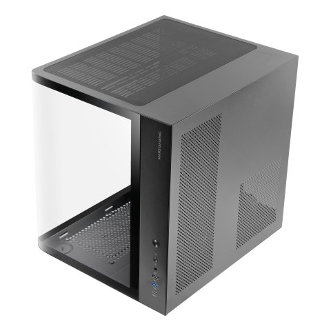 Caja Atx Semitorre Mars Gaming Mccurv Negro Cristal Templado Continuo Gpu Max. 334mm 1x3.5 2x2.5 