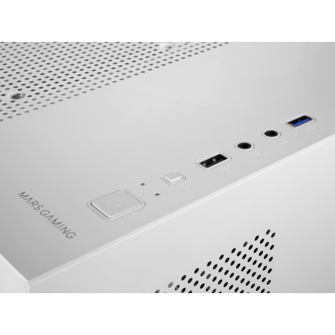 Caja Microatx Mars Gaming Mc3tlite Blanco 3 Paneles Cristal Templado Gpu Max. 275mm 1x3.5 2x2.5