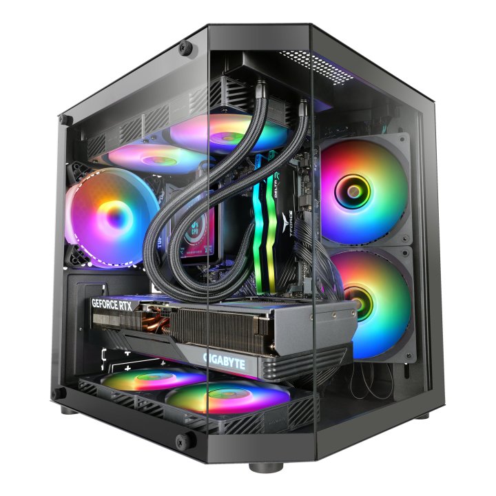 Caja Microatx Mars Gaming Mc3tlite Negro 3 Paneles Cristal Templado Gpu Max. 275mm 1x3.5 2x2.5