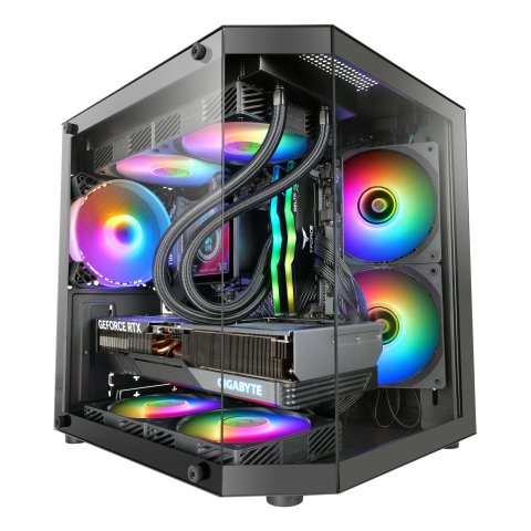 Caja Microatx Mars Gaming Mc3tlite Negro 3 Paneles Cristal Templado Gpu Max. 275mm 1x3.5 2x2.5