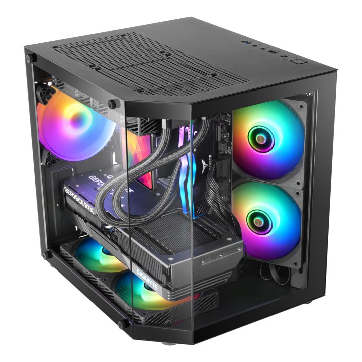 Caja Microatx Mars Gaming Mc3tlite Negro 3 Paneles Cristal Templado Gpu Max. 275mm 1x3.5 2x2.5