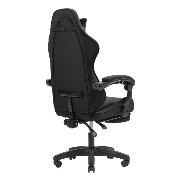 Silla Gamer Mars Gaming Mgcxfgrb Negra Reclinable Reposabrazos Ajustable Reposapies Cojines Acabado Textil