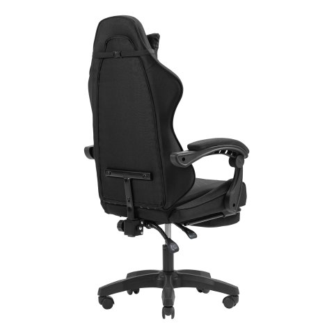 Silla Gamer Mars Gaming Mgcxfgrb Negra Reclinable Reposabrazos Ajustable Reposapies Cojines Acabado Textil