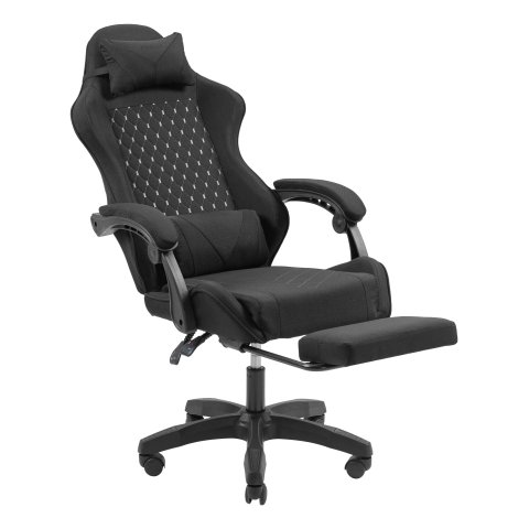 Silla Gamer Mars Gaming Mgcxfgrb Negra Reclinable Reposabrazos Ajustable Reposapies Cojines Acabado Textil