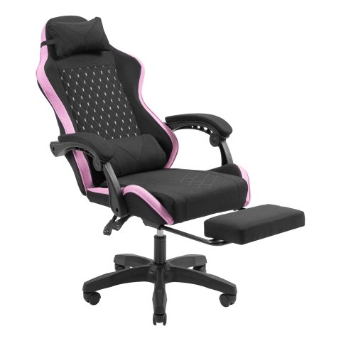 Silla Gamer Mars Gaming Mgcxfgrbl Negra Y Rosa Reclinable Reposabrazos Ajustable Reposapies Cojines Acabado  Textil