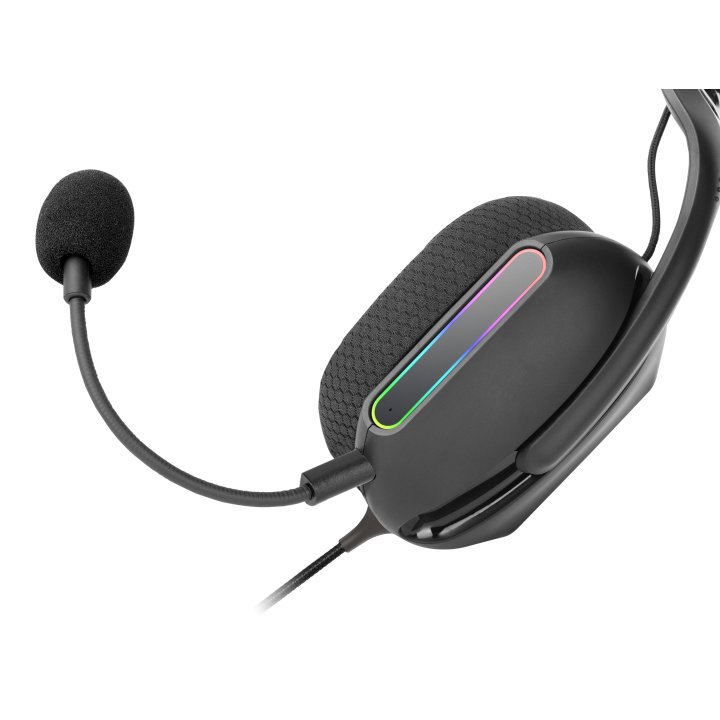 Headset Mars Gaming Mhpro Argb Jack 3.5mm Alimentacion Usb Control Volumen Color Negro