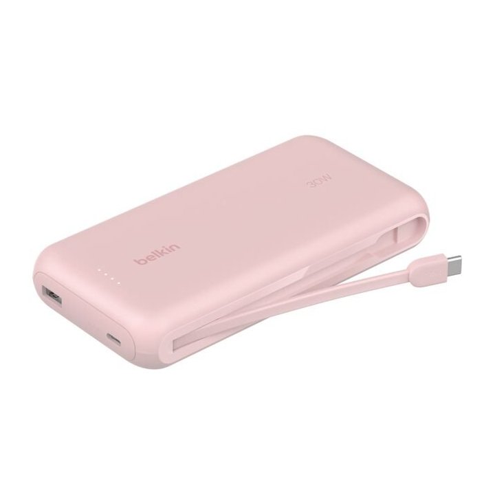 Powerbank Belkin Bpb024hqpk Cable Usb-c Integrado Rosa 20000 Mah 1xusb-c 1xusb-a 30w