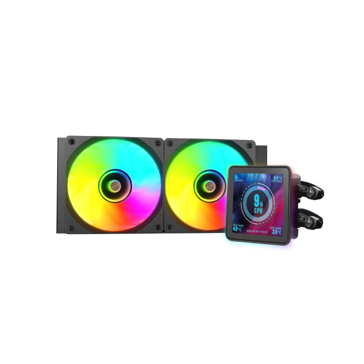 Sistema De Refrigeracion Liquida Mars Gaming Mlvisionpro240 Negro 2x120mm Argb Tpd 500w Lcd Intel Y Amd