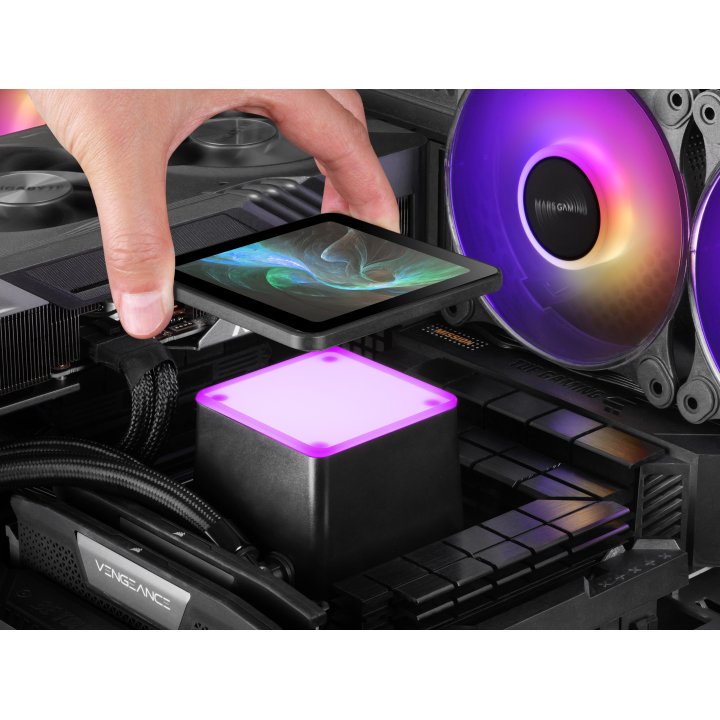 Sistema De Refrigeracion Liquida Mars Gaming Mlvisionpro240 Negro 2x120mm Argb Tpd 500w Lcd Intel Y Amd