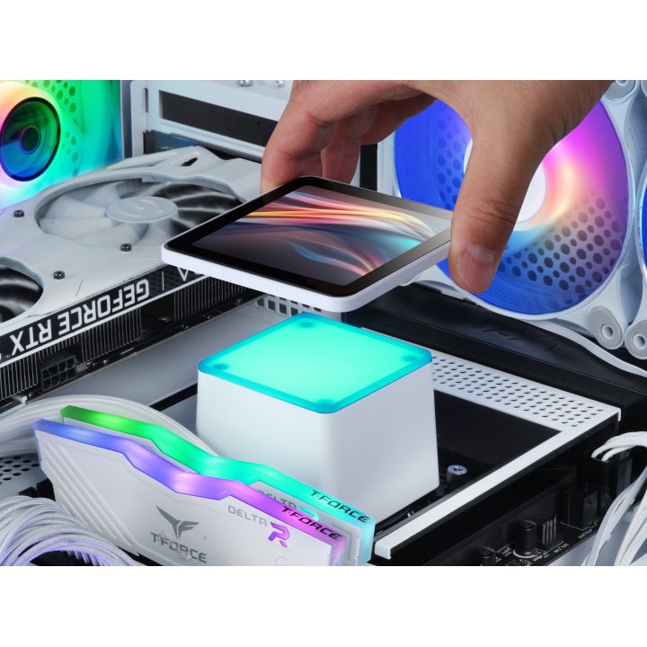 Sistema De Refrigeracion Liquida Mars Gaming Mlvisionpro240 Blanco 2x120mm Argb Tpd 500w Lcd Intel Y Amd