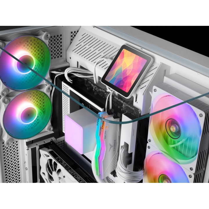 Sistema De Refrigeracion Liquida Mars Gaming Mlvisionpro240 Blanco 2x120mm Argb Tpd 500w Lcd Intel Y Amd