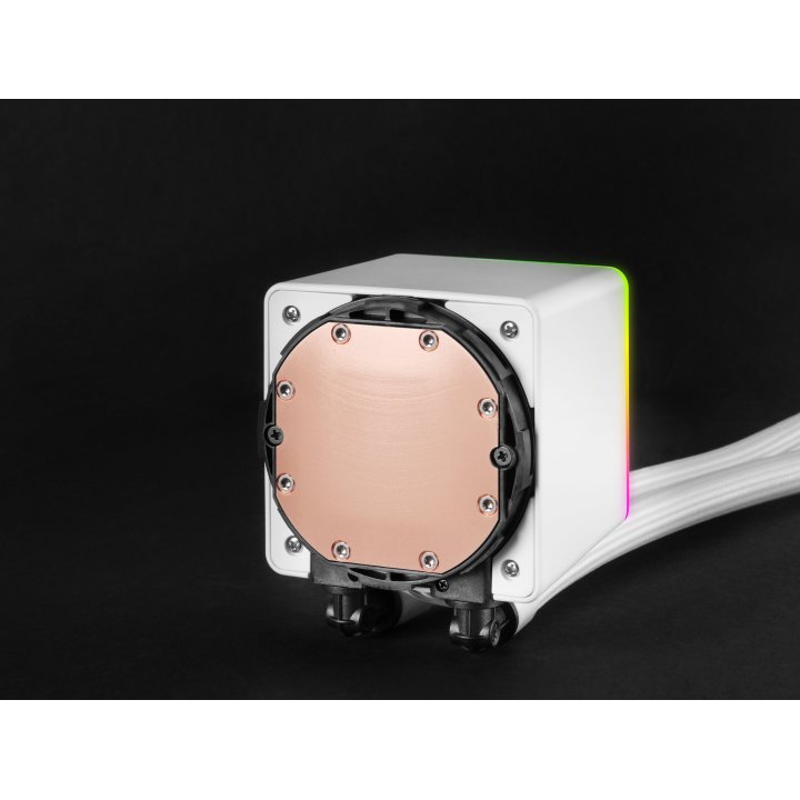 Sistema De Refrigeracion Liquida Mars Gaming Mlvisionpro240 Blanco 2x120mm Argb Tpd 500w Lcd Intel Y Amd