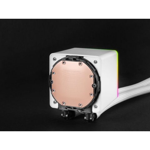 Sistema De Refrigeracion Liquida Mars Gaming Mlvisionpro240 Blanco 2x120mm Argb Tpd 500w Lcd Intel Y Amd
