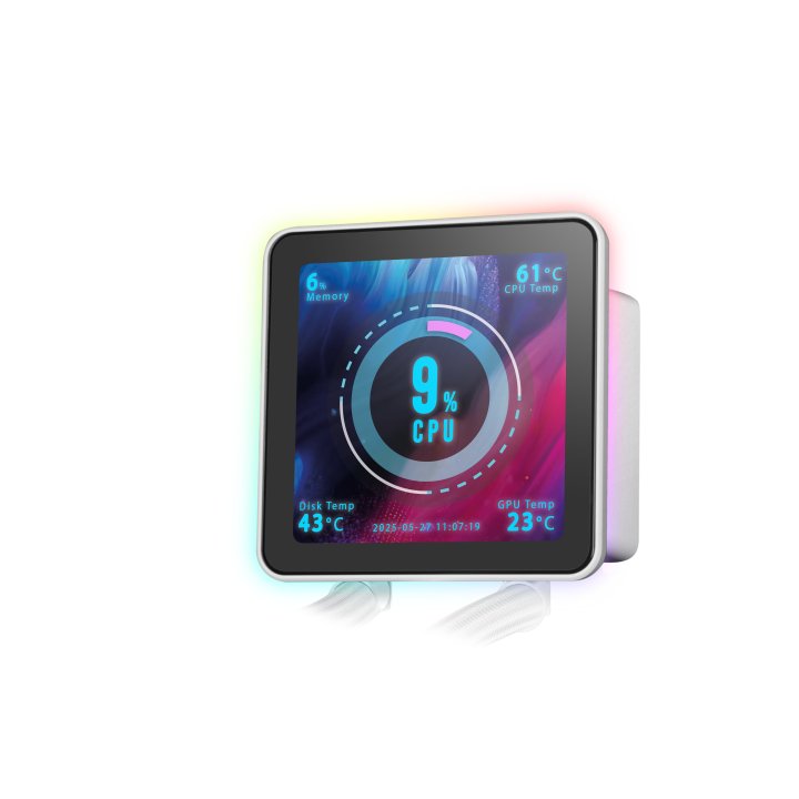 Sistema De Refrigeracion Liquida Mars Gaming Mlvisionpro240 Blanco 2x120mm Argb Tpd 500w Lcd Intel Y Amd