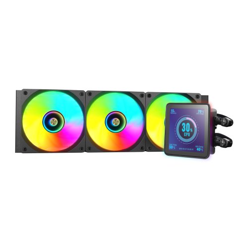 Sistema De Refrigeracion Liquida Mars Gaming Mlvisionpro360 Negro 3x120mm Argb Tpd 600w Lcd Intel Y Amd