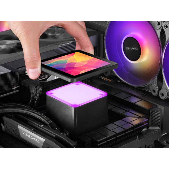 Sistema De Refrigeracion Liquida Mars Gaming Mlvisionpro360 Negro 3x120mm Argb Tpd 600w Lcd Intel Y Amd
