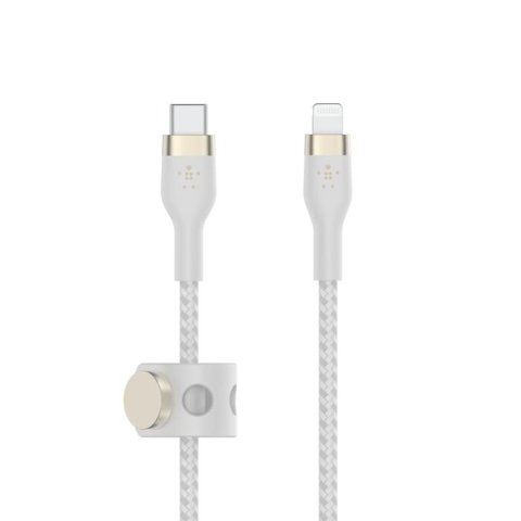 Cable Usb-c A Lightning 1m Belkin Caa011ds1mwh Trenzado De Silicona 1m Color Blanco