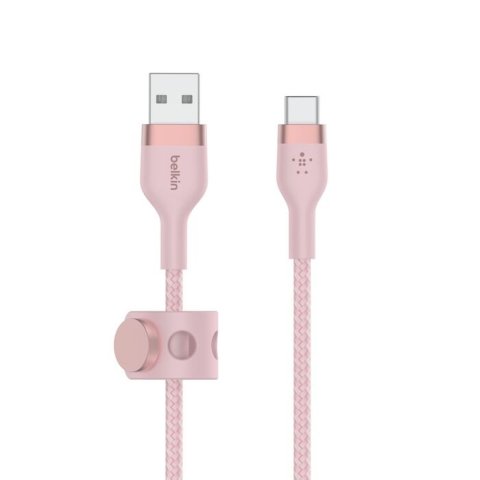 Cable Usb-c A Lightning 1m Belkin Caa011ds1mpk Trenzado De Silicona 1m Color Rosa