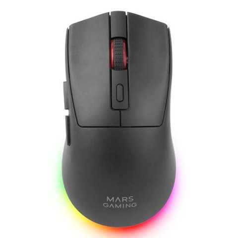 Mouse Mars Gaming Wireless Y Bluetooth Mmt3 Rgb Base De Recarga Magnetica 14400 Dpi Color Negro