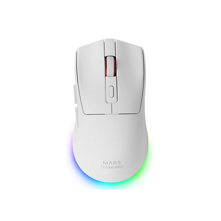 Mouse Mars Gaming Wireless Y Bluetooth Mmt3 Rgb Base De Recarga Magnetica 14400 Dpi Color Blanco
