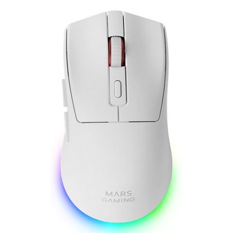 Mouse Mars Gaming Wireless Y Bluetooth Mmt3 Rgb Base De Recarga Magnetica 14400 Dpi Color Blanco