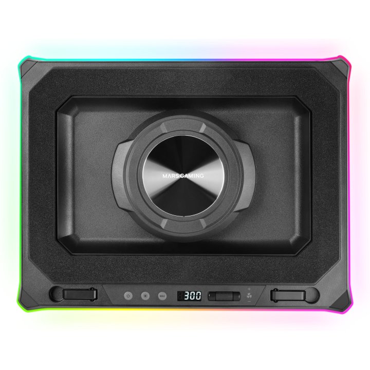 Base De Refrigeracion Para Portatiles Mars Gaming Mnbcultra Con Soporte De Movil Rgb Hub Usb Hasta 18"