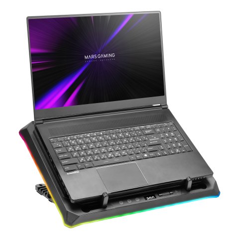 Base De Refrigeracion Para Portatiles Mars Gaming Mnbcultra Con Soporte De Movil Rgb Hub Usb Hasta 18"