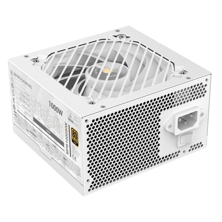 Fuente De Alimentacion Mars Gaming 1000w Modular Atx 80+ Bronze 140mm Silent Blanco