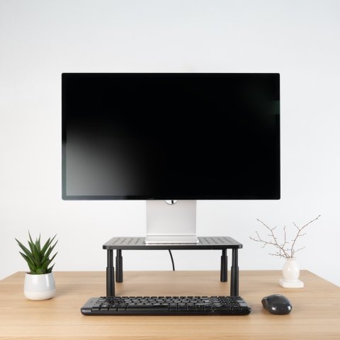 Soporte Elevador Para Monitor Tqmr086 Regulable Hasta 140mm Max. 20kg Color Negro