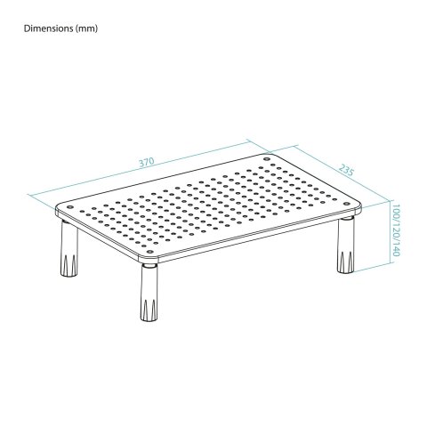 Soporte Elevador Para Monitor Tqmr086 Regulable Hasta 140mm Max. 20kg Color Negro