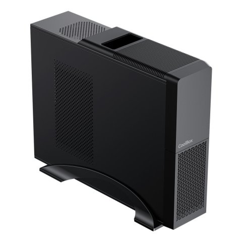 Caja Microatx Slim Coolbox T313 1x 3.5″ 2x2.5″ Gpu 225max Low Profile  Fuente 500gr-s Negro
